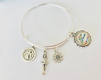 The Nutcracker Charm Bracelet, child teen adult charm bracelet, recital gift, ballet bracelet