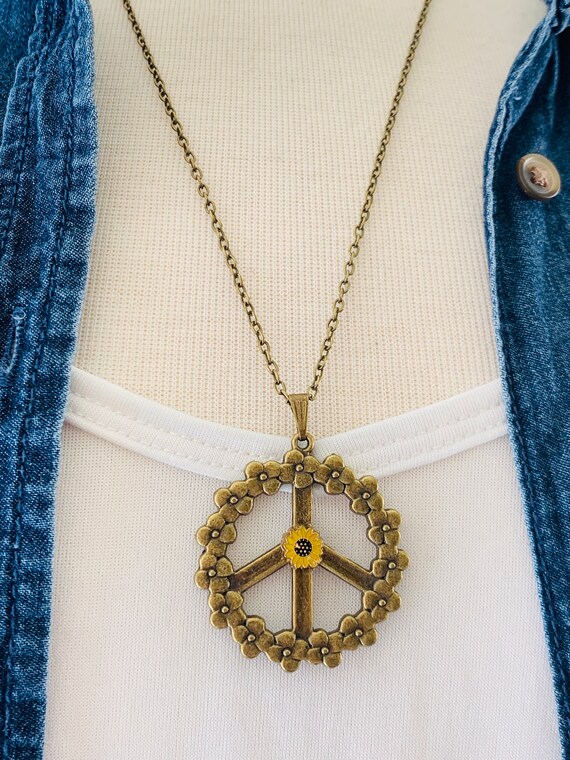 Peace and shine sunflower best sale necklace