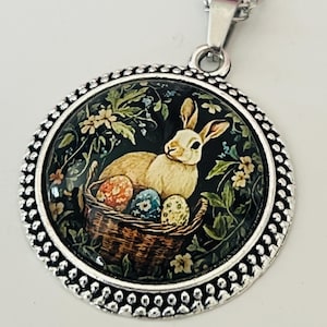 Bunny Rabbit Pendant Necklace, Easter Jewelry