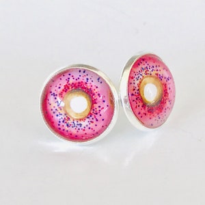 Donut earrings, donut studs, sprinkles