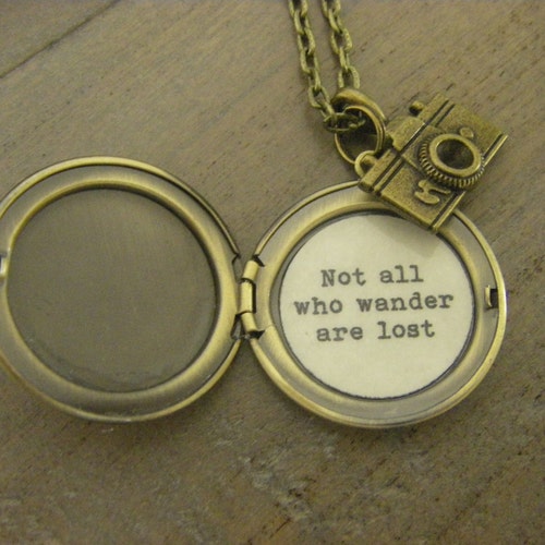 Not All Who Wander Are Lost Map Locket Necklace Camera - Etsy