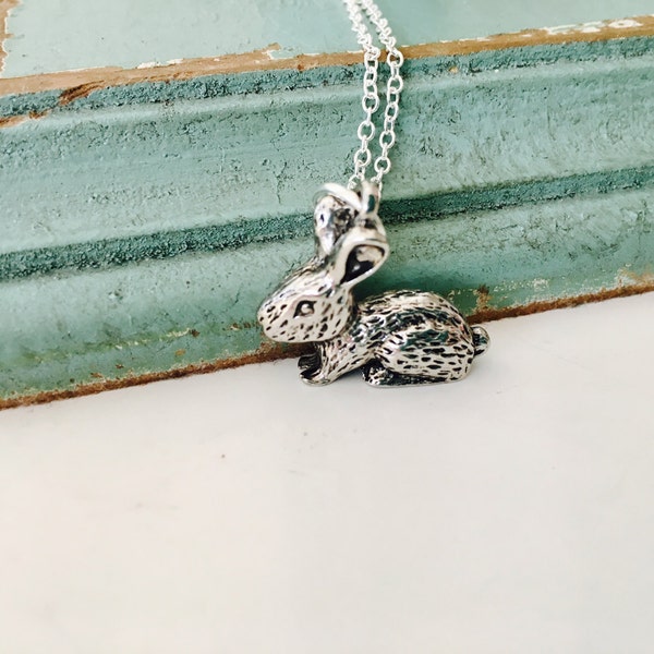 Sterling Silver Rabbit Charm - Etsy