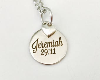 Jeremiah 29:11 Necklace , Stainless Steel Necklace, leaving for College gift