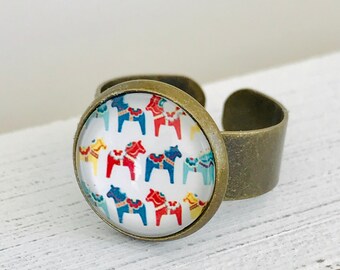 Llama Ring, Colorful Llamas, festival jewelry