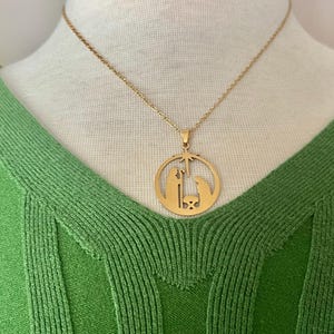Nativity Pendant Necklace, stainless steel gold Christmas necklace