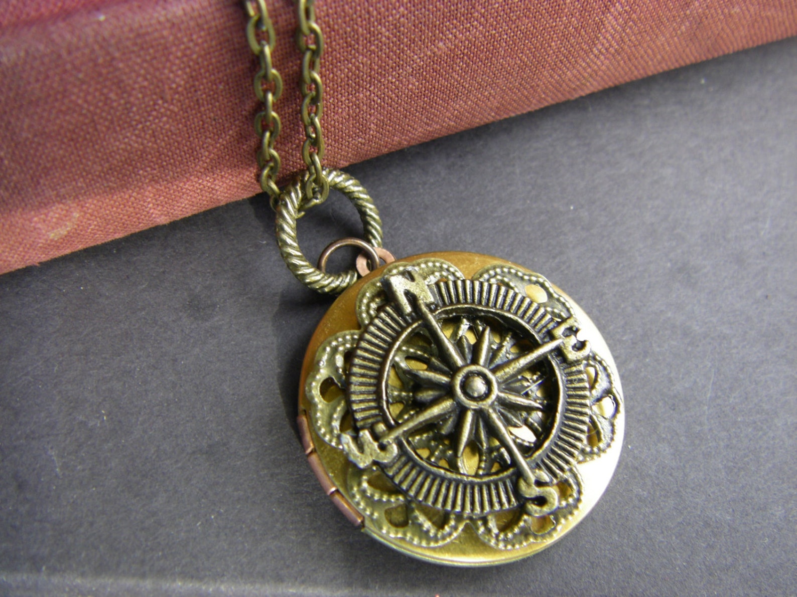 True North Vintage Compass Locket Brass Bronze Wedding Gift | Etsy