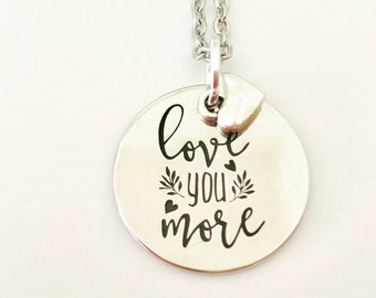 Love you more necklace, women’s jewelry, Valentine Gift