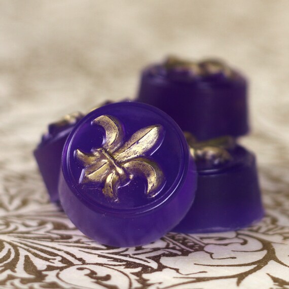 Items similar to Fleur De Lis Mica Painted Soap on Etsy