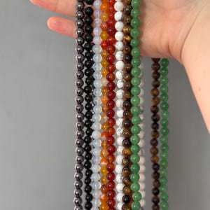 Hilo de piedra natural - Cuentas lisas de 8 mm (1 unidad)