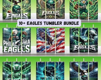 Set di involucri per bicchieri da football Eagle, design sottile da 20 once per sublimazione (download digitale)