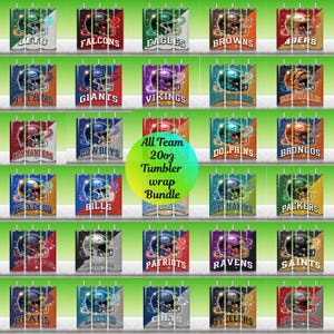 Football Tumbler Wrap Bundle | 20oz Skinny Sublimation Designs (Digital Download)