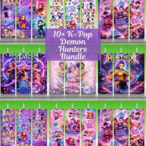 K-Pop Demon Hunters Tumbler Wrap PNG | Anime Sublimation Design (Digital Download)