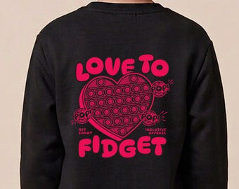 Kids Fidget Pop It Sweatshirt, Autism + ADHD Sensory Friendly, Neurodivergent Appareal, Inclusive Clothing