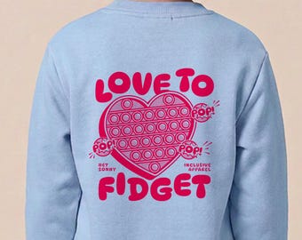 Kinder Fidget Pop It Sweatshirt, Autismus + ADHD Sensorische Freundliche, Neurodivergente Kleidung, Inklusive Kleidung