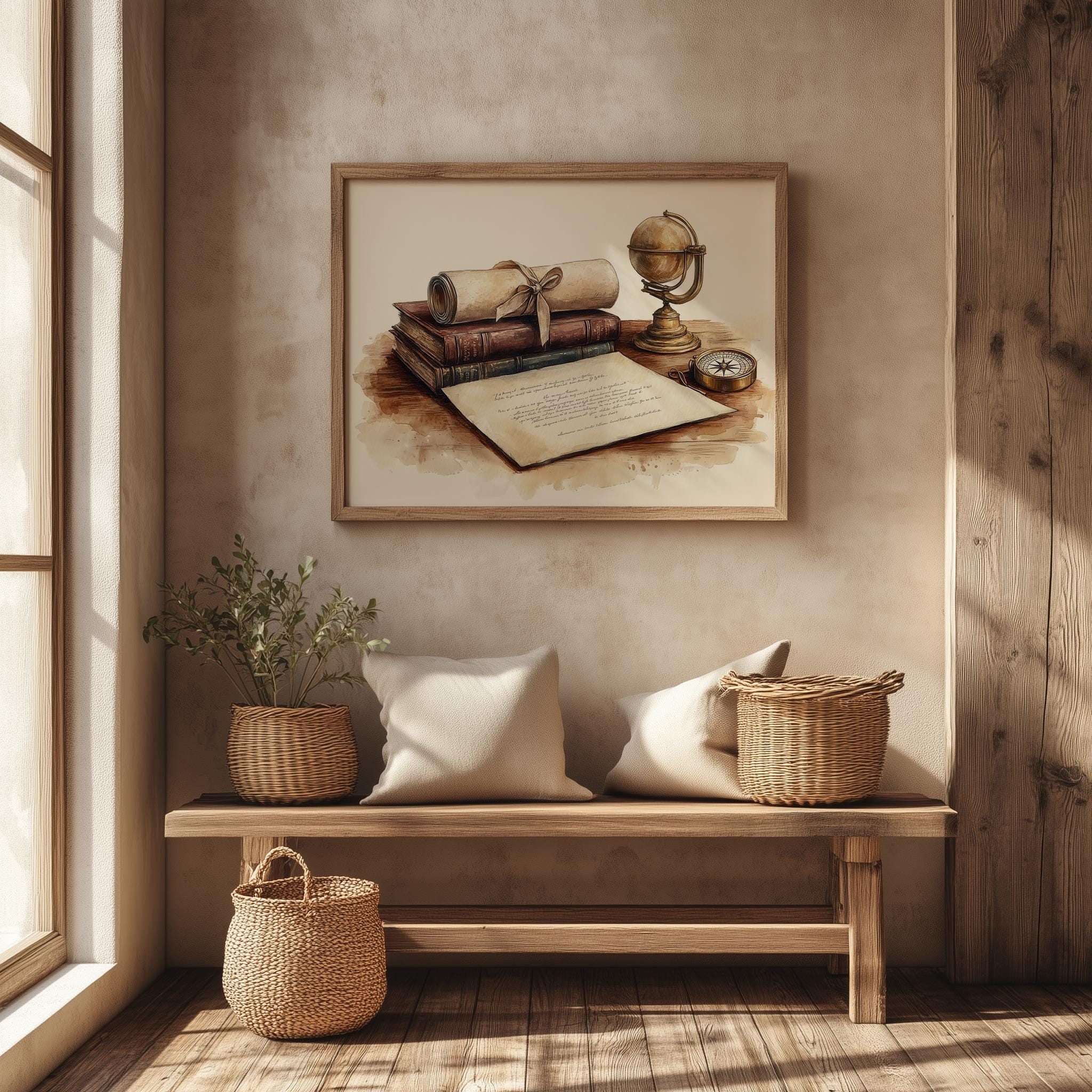 Graduation Still Graduation Still Life Art | Vintage Diploma Ink Sketch | Scholarly ...
