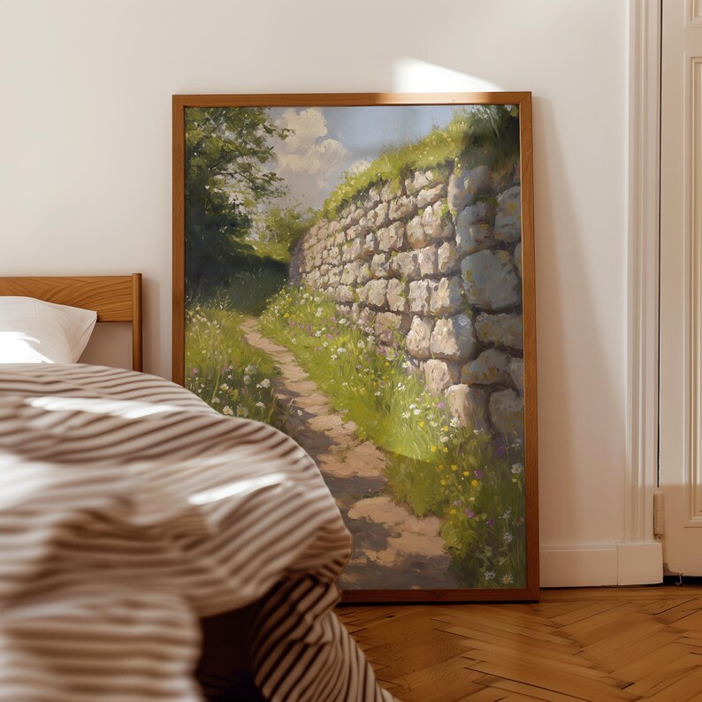 Rustic Countryside Pathway | Cottagecore Printable Landscape Painting ...