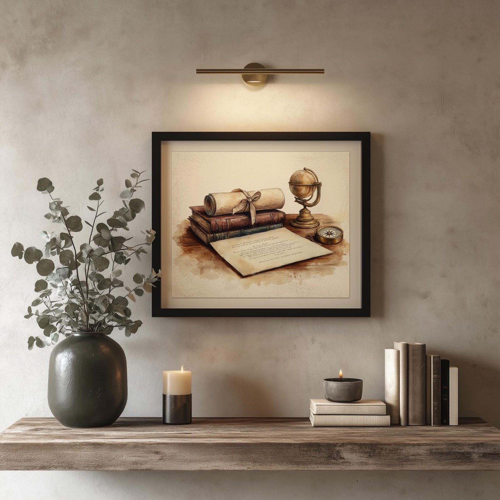 Graduation Still Graduation Still Life Art | Vintage Diploma Ink Sketch | Scholarly ...