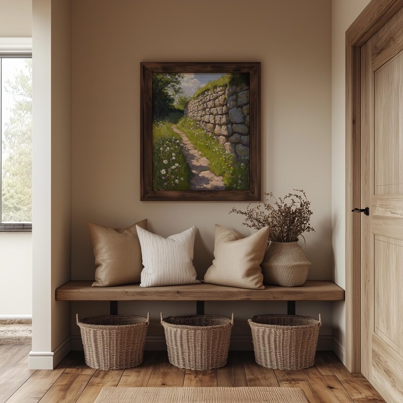 Rustic Countryside Pathway | Cottagecore Printable Landscape Painting ...