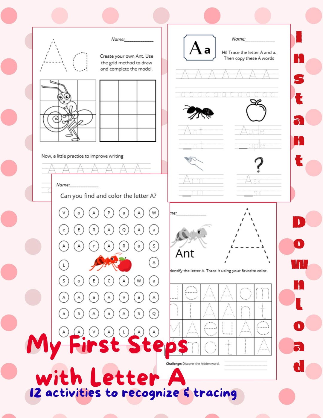 Letter A Activities Workbook | Uppercase & Lowercase A | Preschool ...