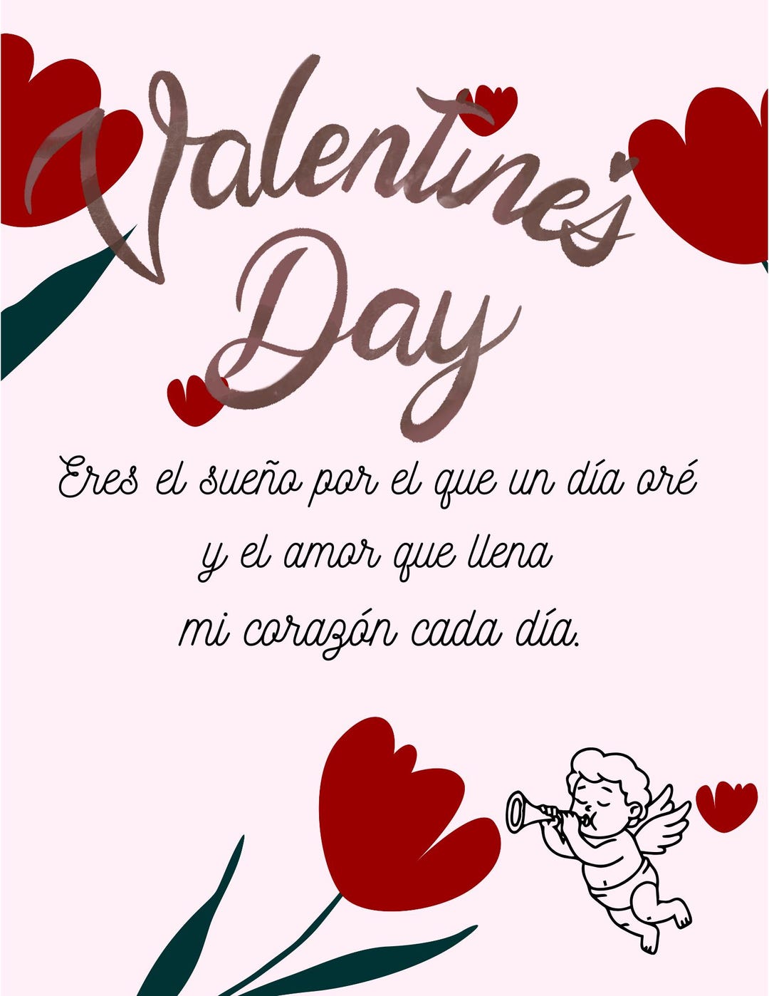 San Valentine Card | Digital Product to Download | Message in Spanish ...