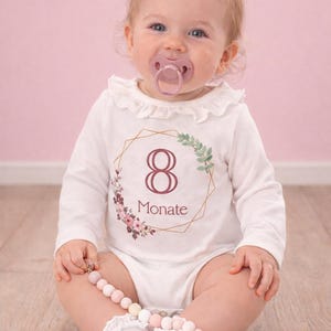 Toppe termoadesive per le tappe di crescita della bambina da 1 a 12 mesi | Numeri dei mesi per body da neonata | Toppa termoadesiva per neonata | Tappe di crescita mensili della neonata | Download digitale