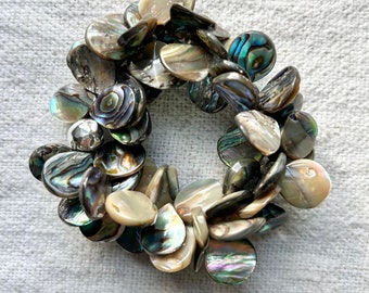 Gorgeous Abalone stretch cord bracelet . unique shells