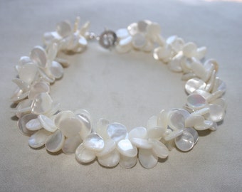 mother of pearl shell necklace perfect for beach wedding, parties, or a pair of jeans