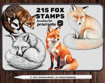 215 tampons renard pour procréer, pinceaux renard réalistes, ensemble de dessins au trait animaux sauvages