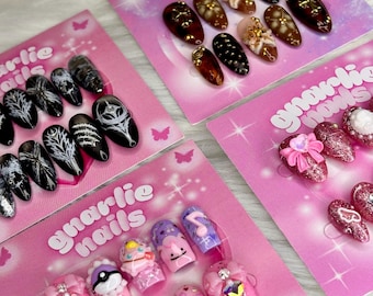 Discounted Pre-made Press on nails - Handmade size S