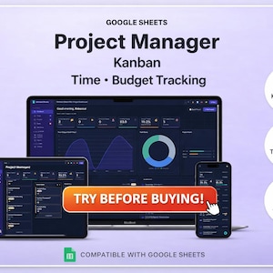 Projectmanagerdashboard: Google Spreadsheets-sjabloon voor projectbeheer | Taaktracker, tijdlijn en KPI-dashboard
