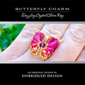 Crystal Butterfly Charm pdf beading pattern