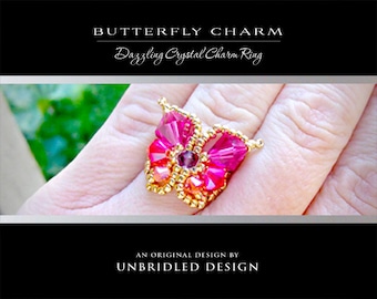 Crystal Butterfly Charm pdf beading pattern