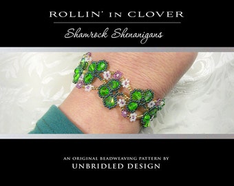 Rollin' in Clover Beaded Shamrocks Bracelet pdf tutorial