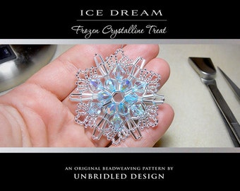 Ice Dream beaded snowflake pdf pattern