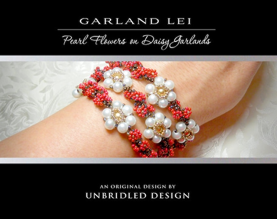 Garland Lei 3-Strand bracelet pdf beading tutorial