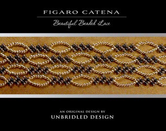 Figaro Catena Lace beaded bracelet PDF pattern