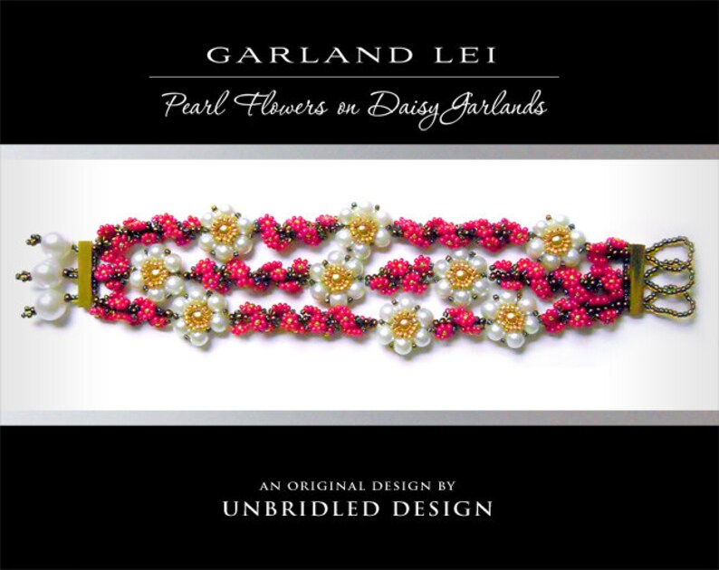 Garland Lei 3strand Bracelet Pdf Beading Tutorial Etsy