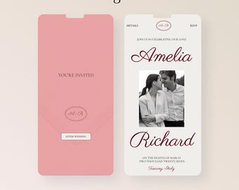 Dusty Rose Ivory Wedding Website Template, Romantic Canva Wedding Website with RSVP, Digital Wedding Invitation
