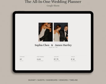 Wedding Planner Spreadsheet, Google Sheets Wedding Planner Template, Budget Tracker, Guest List, Checklist, All in One Digital Planner