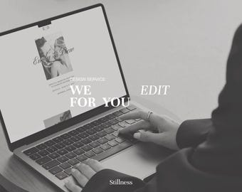 Servicio de diseño de páginas web personalizadas para bodas con plantillas de Canva, personalización de páginas web para confirmación de asistencia (RSVP) y diseño de invitaciones de boda digitales.