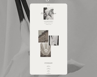 Wedding Website Template Canva with RSVP, Modern Minimalist Site, Editable Digital Wedding Invitation