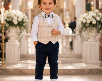 Boys Christening Outfit, Ring Bearer Outfit, Wedding Suit for Toddler, Boys Baptism Outfit 2T-5T