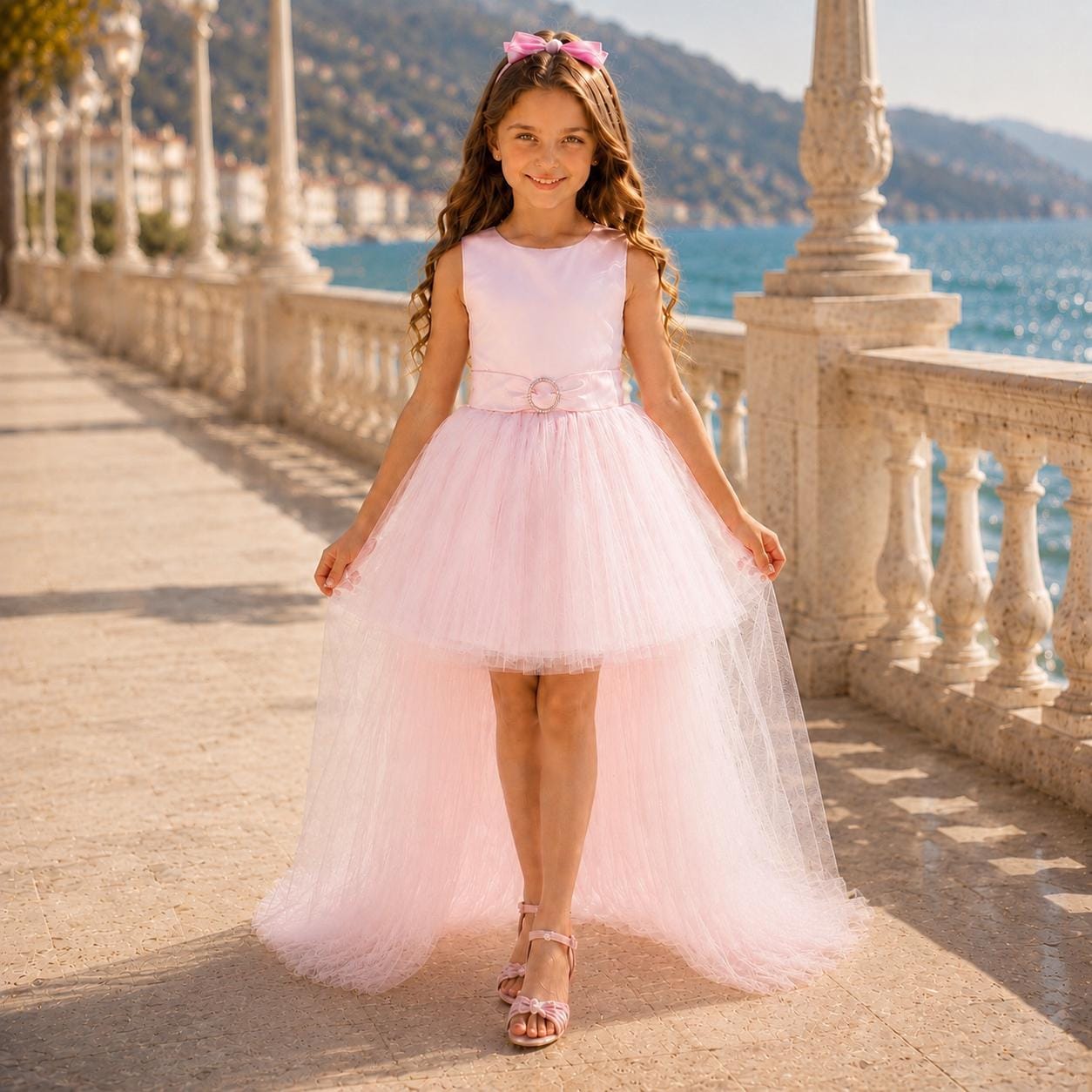 tulle fit and flare dress La Femme 33340 main image 0