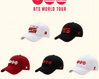 BTS World Tour Embroidered Baseball Cap, Pure Cotton Unisex Hat,Customizable names, logos, and couple photos.