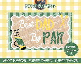 Golf Dad Banner Template, Father's Day Sports (Instant Download)