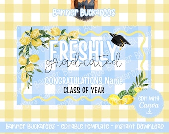 Canva Graduation Banner Template – DIY Projector Sign (Digital Download)