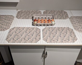 Chicken and Eggs Reversible Placemats (Set of 6)