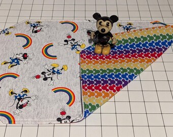 Manteles individuales reversibles con forma de ratón arcoíris (juego de 6)