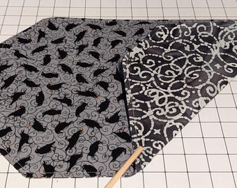 Manteles individuales reversibles con remolinos de cuervos (juego de 6)