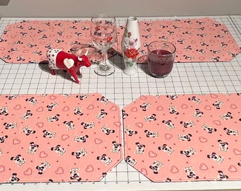 Manteles individuales reversibles para el Día de San Valentín / Día de San Patricio (conjunto de 6)